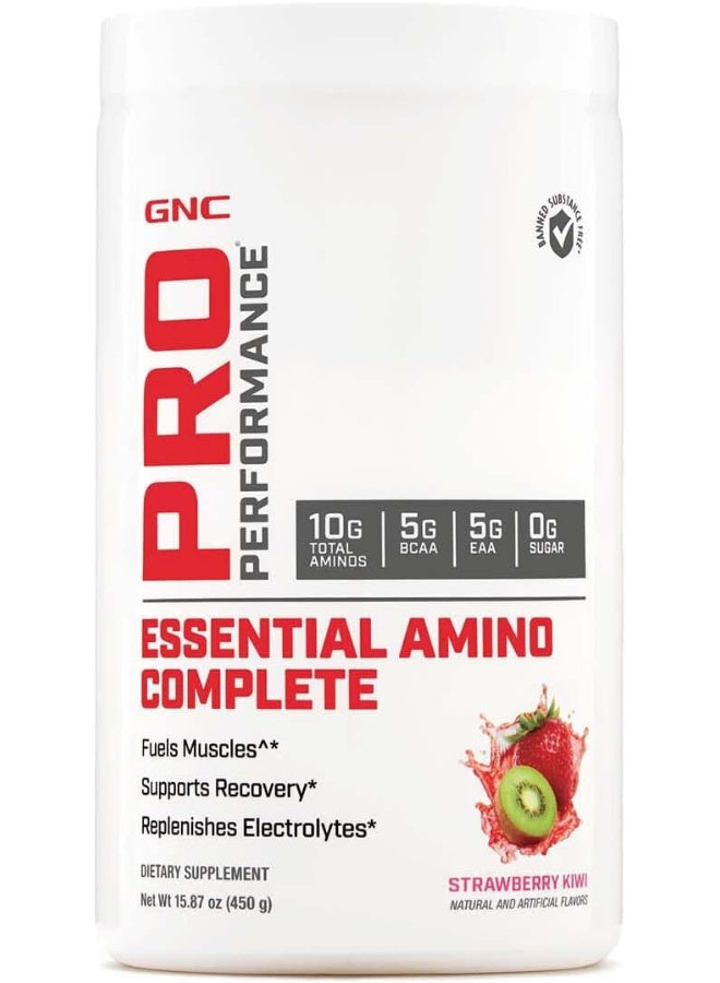 GNC Pro Performance Essential Amino Complete، بنكهة الفراولة والكيوي، 15.87 أونصة، يدعم تعافي العضلات
