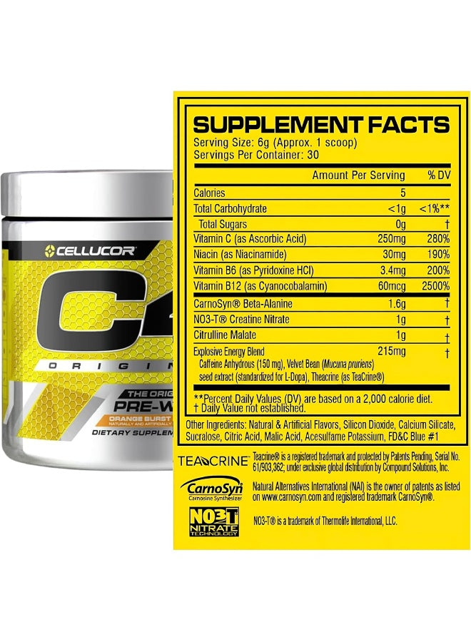 Cellucor C4 Original Pre Workout Powder Orange Burst