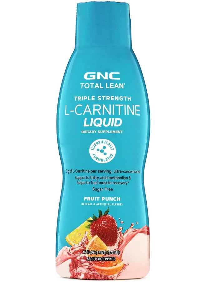 GNC Total Lean Triple Strength L-carnitine Liquid Nutritional Supplement - Fruit Punch