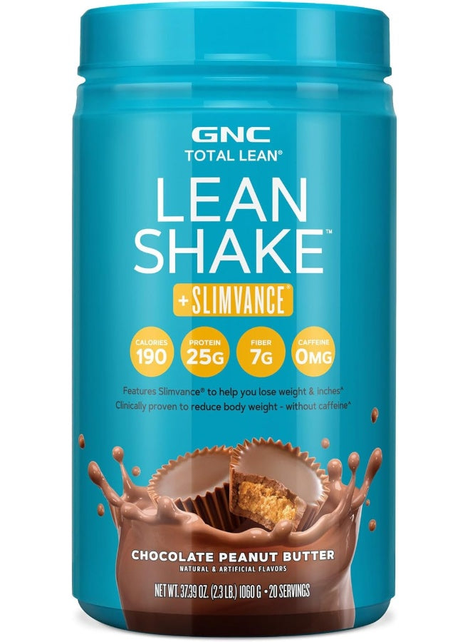 GNC Total Lean® Lean Shake™ + Slimvance® خالي من الكافيين - زبدة الفول السوداني والشوكولاتة