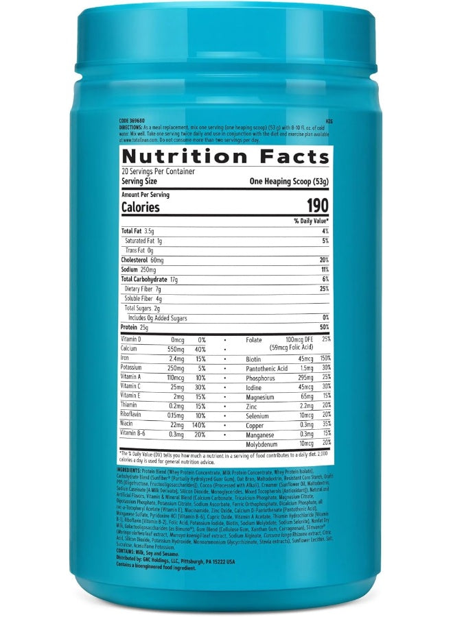 GNC Total Lean® Lean Shake™ + Slimvance® خالي من الكافيين - زبدة الفول السوداني والشوكولاتة