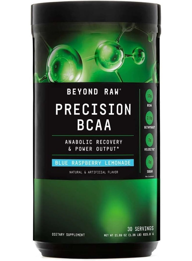 Beyond Raw Precision BCAA Powder | Anabolic Recovery & Power Output | Blue Raspberry Lemonade | 30 Servings