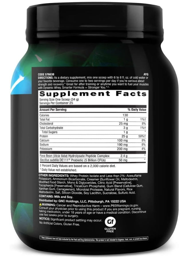 BEYOND RAW Dynamic Whey | High-Tech Protein | Optimized Absorption and Faster Recovery | Vanilla Ice Cream | 25 Servings