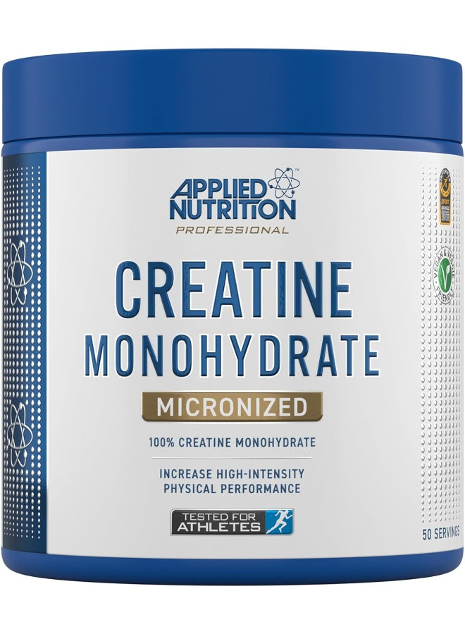 Applied Nutrition Creatine - Creatine Monohydrate Micronized Powder, Increases High-Intensity Physical Performance, Unflavoured (250g - 50 Servings)