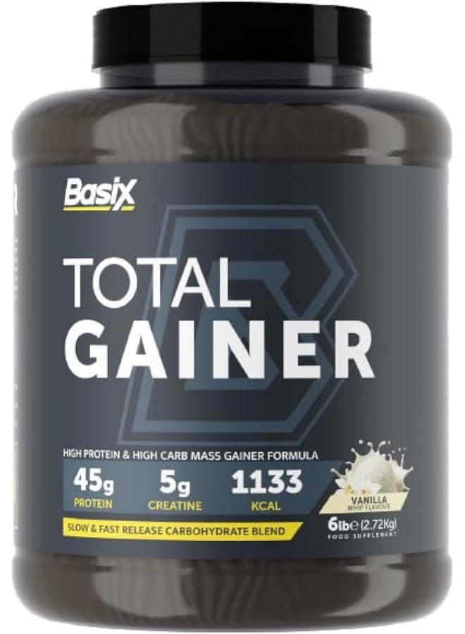 Basix Total Gainer Vanilla Whip 6 lb Tub