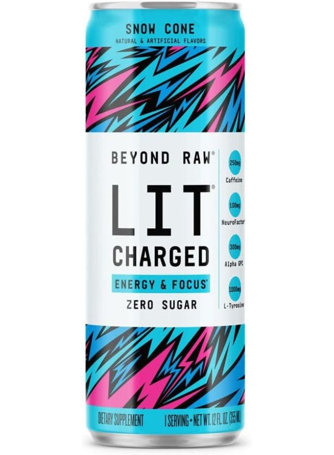 BEYOND RAW LIT Charged - Snow Cone - 12oz