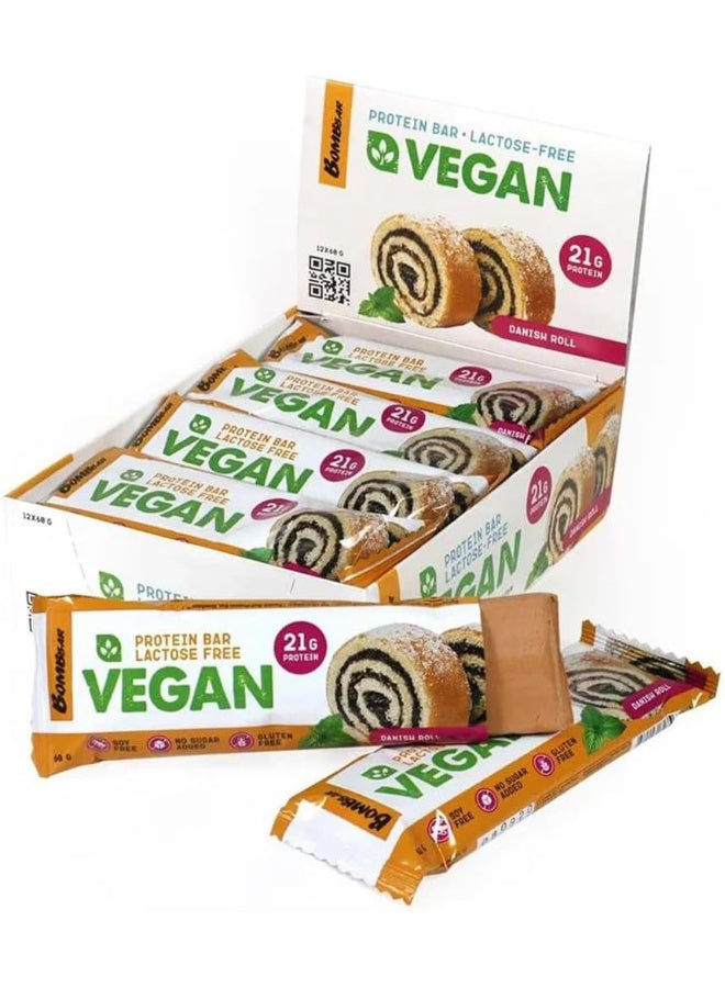 Bombbar Vegan protein bar Danish roll 60g x 12 pcs