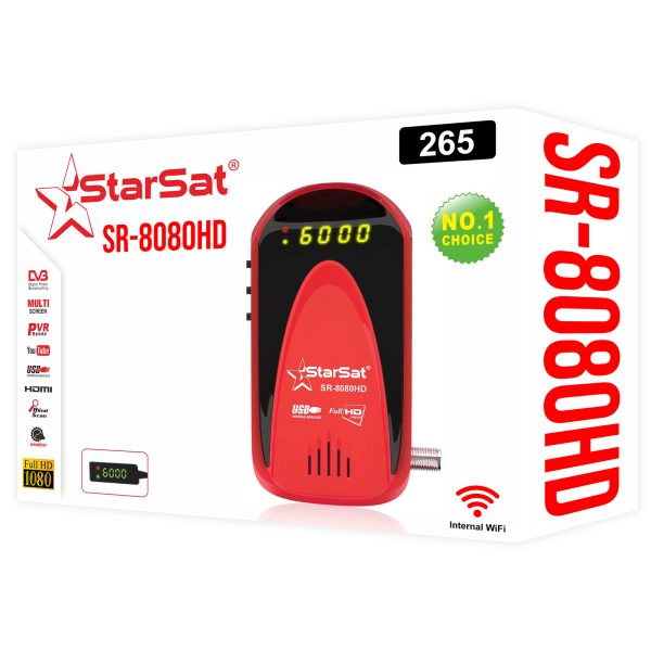 StarSat SR-8080HD Advanced Satellite Receiver – WiFi, 4G, DVB-S2, H.265, EPG, USB Recording
