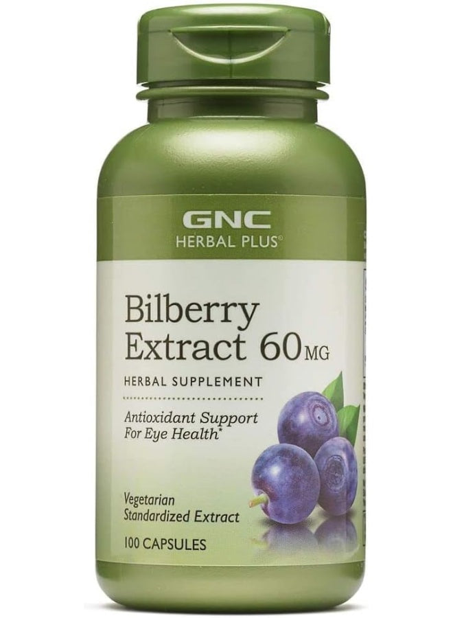 Herbal Plus Bilberry Extract 60 Mg 100 Capsules