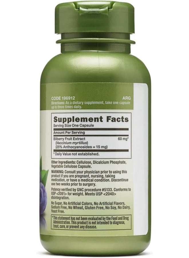Herbal Plus Bilberry Extract 60 Mg 100 Capsules