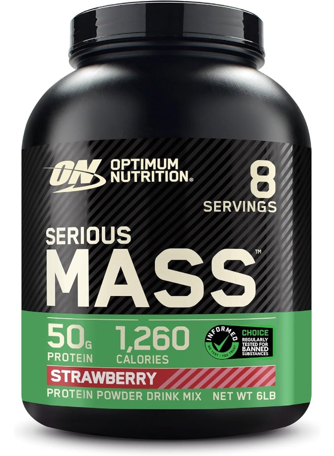 On Serious Mass: High Protein Muscle Building And Strawberry, 6 Lbs 2.72 Kg