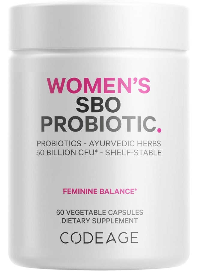 Women’S Probiotics Supplement 50 Billion Cfus Sbo Probiotics And Prebiotics 60 Capsules
