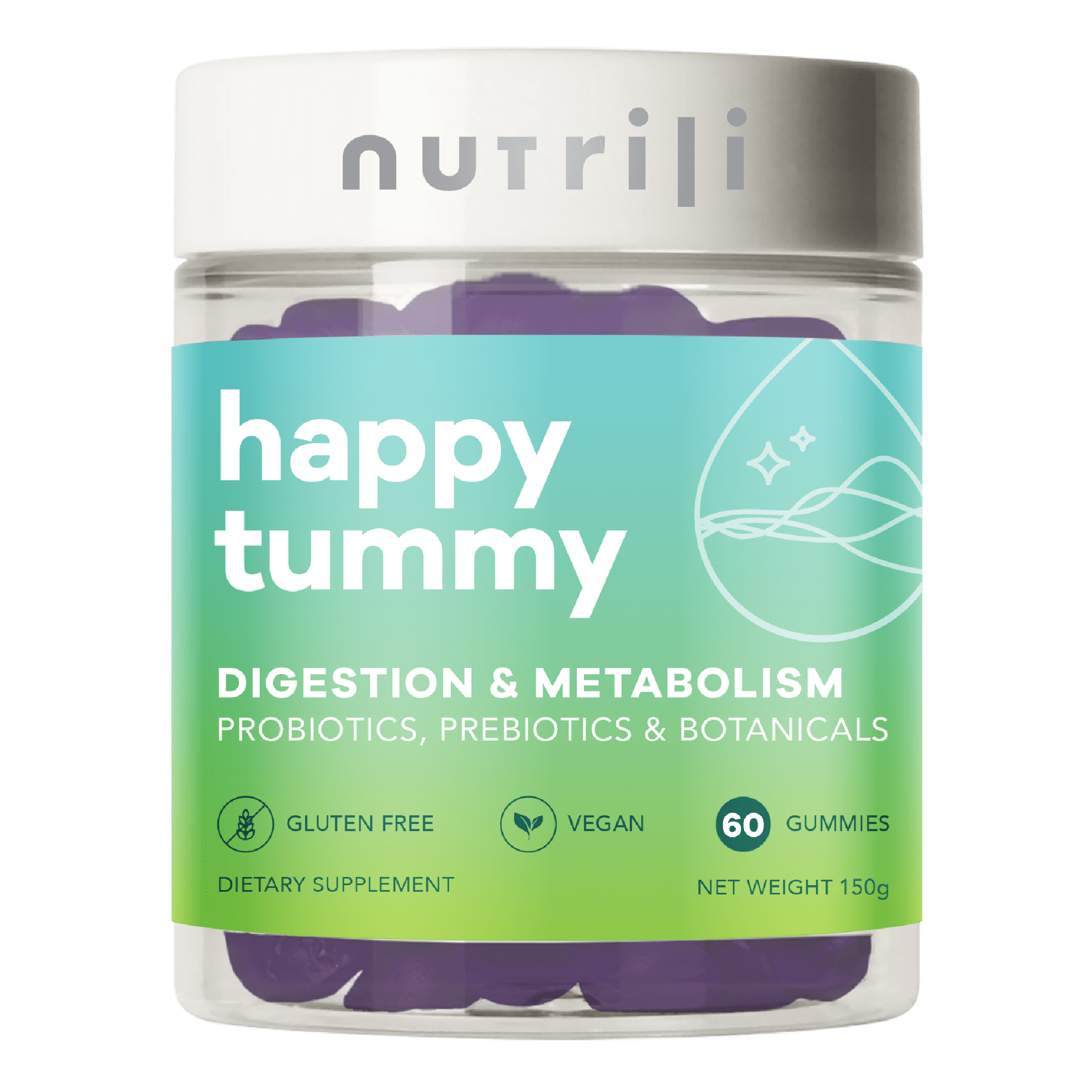 Nutrili Happy Tummy Sugar Free Gummies 60'S