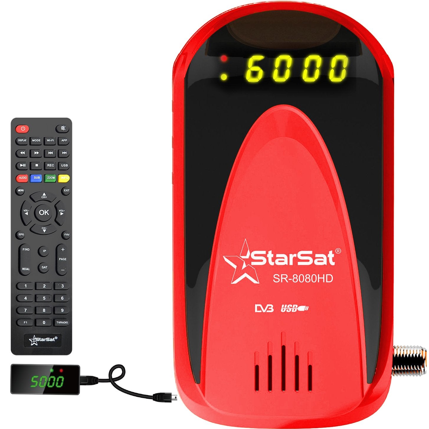 StarSat SR-8080HD Advanced Satellite Receiver – WiFi, 4G, DVB-S2, H.265, EPG, USB Recording