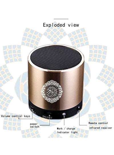 Quran Portable Bluetooth Speaker Gold