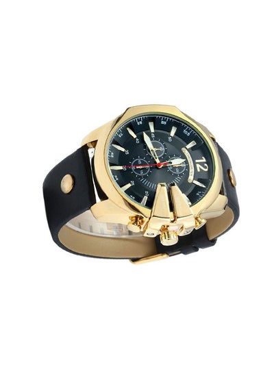 Men's Leather Analog Quartz Watch 8176