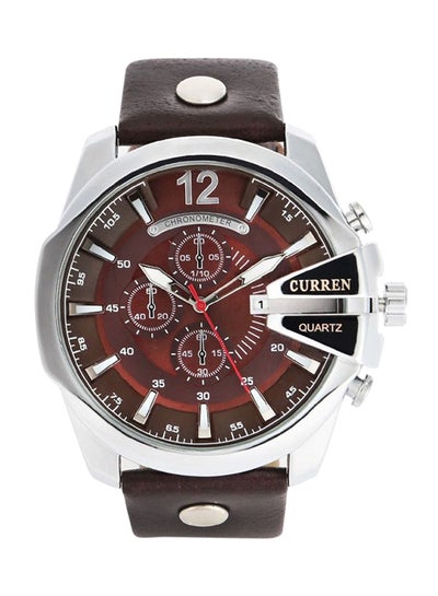 Men's Leather Analog Quartz Watch 8176