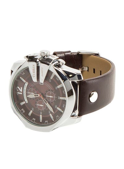 Men's Leather Analog Quartz Watch 8176