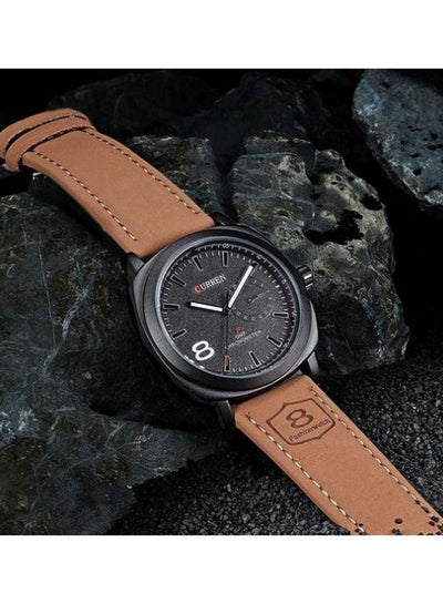 Analog Leather Watch 8139