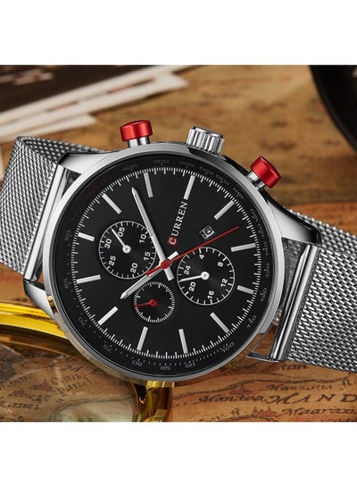 Men's Alloy Analog Quartz Watch 8227 - 47 mm - Silver