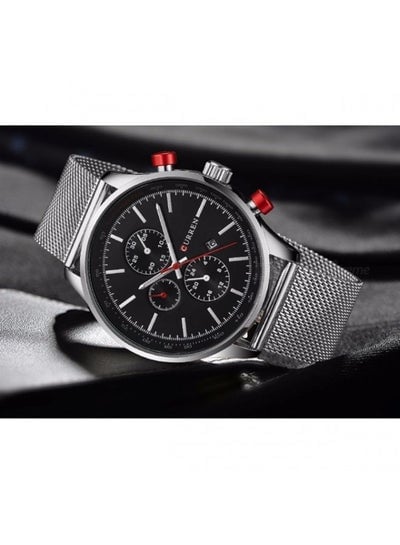 Men's Alloy Analog Quartz Watch 8227 - 47 mm - Silver
