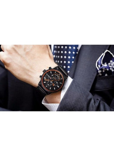 men Water Resistant Chronograph Wrist Watch 8217 - 45 mm - Black