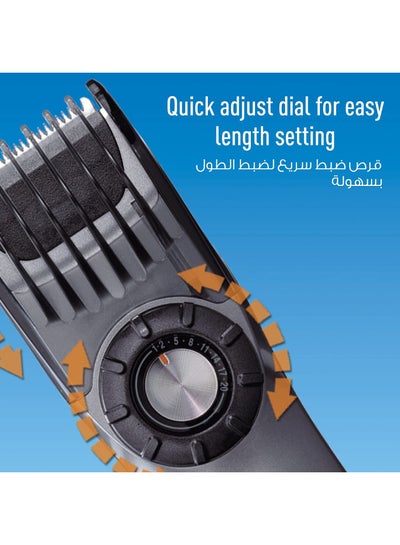 Adjustable, Wet/Dry Beard Trimmer, 14 Cutting Lengths Grey/Black