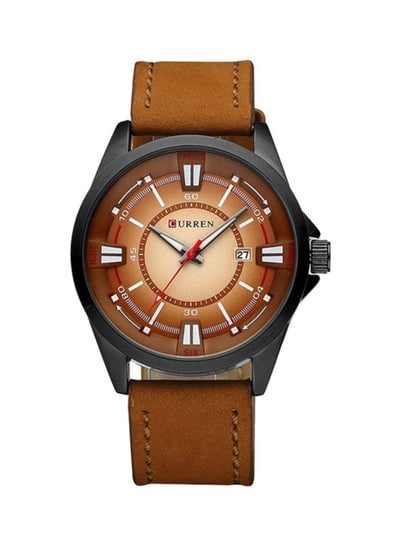 men Leather Analog Watch 8155