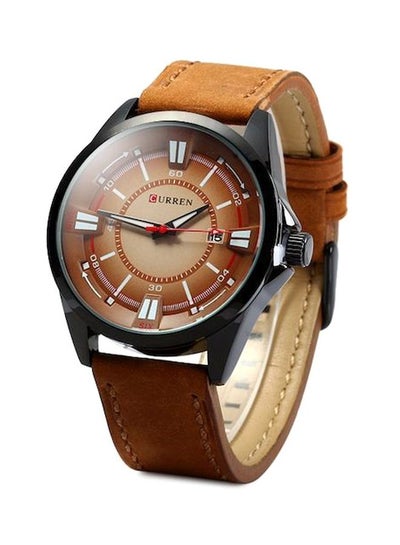 men Leather Analog Watch 8155