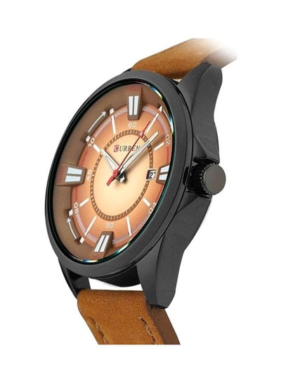 men Leather Analog Watch 8155