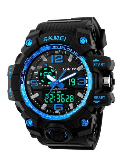 men Water Resistant Analog Digital Wrist Watch 1155 - 55 mm - Black