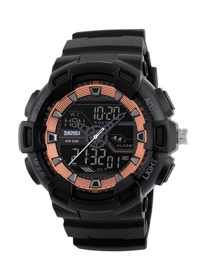men Multiple Time Zones Analog/Digital Wrist Watch 1189 - 50 mm - Black