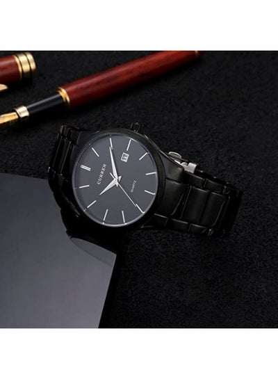 Men's Water Resistant Analog Watch 8106 - 40 mm - Black