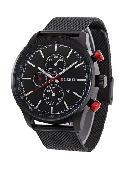 men Water Resistant Analog Watch 8227 - 47 mm - Black