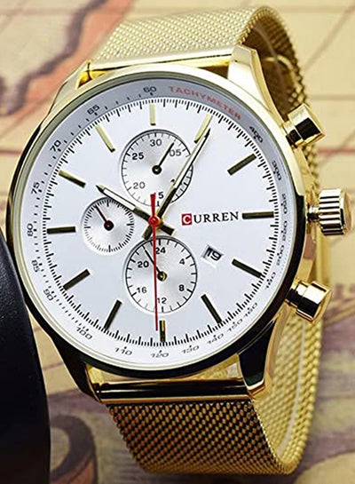 Men's Water Resistant Analog Watch 8227 - 47 mm - Gold