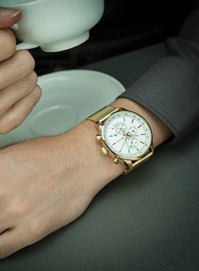 Men's Water Resistant Analog Watch 8227 - 47 mm - Gold