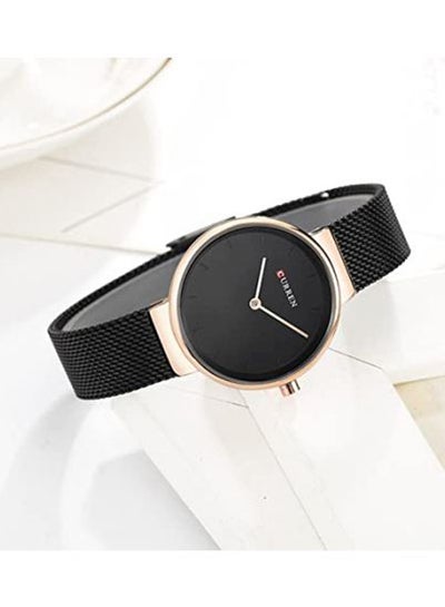 Women's Water Resistant Analog Wrist Watch 9016 - 35 mm -Black