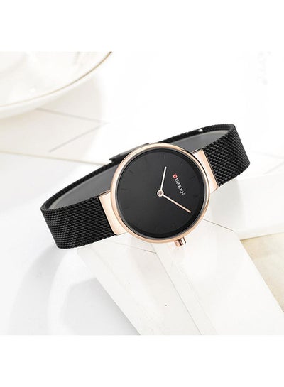 Women's Water Resistant Analog Wrist Watch 9016 - 35 mm -Black