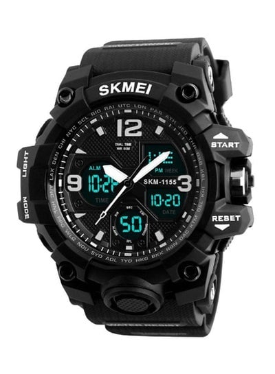 Men's Water Resistant Analog & Digital Watch 1155B - 55 mm - Black