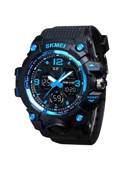 Men's Silicone Analog & Digital Watch 1155 - 55 mm - Black