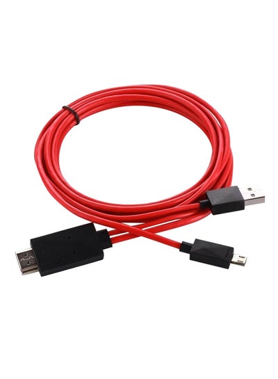 كابل MHL Micro USB إلى HDMI HDTV أحمر/أسود
