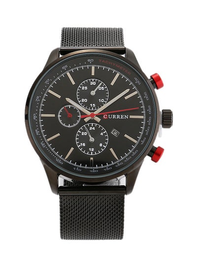Men's Water Resistant Stainless Steel Analog Watch 8227 - 47 mm - Black