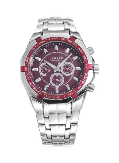men Water Resistant Chronograph Watch M8084 - 41 mm - Silver