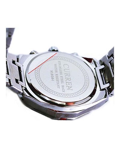 men Water Resistant Chronograph Watch M8084 - 41 mm - Silver