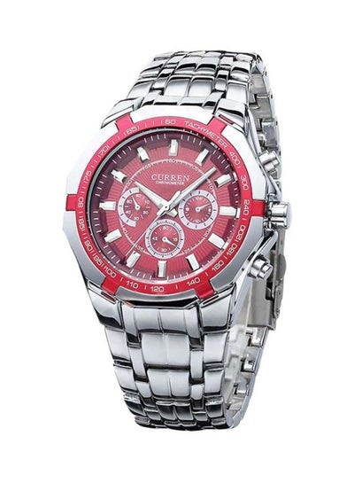 men Water Resistant Chronograph Watch M8084 - 41 mm - Silver