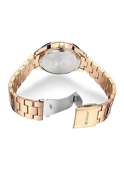 ساعة يد بعقارب من الستانلس ستيل WT-CU-9007-RGO1#D1 للنساء