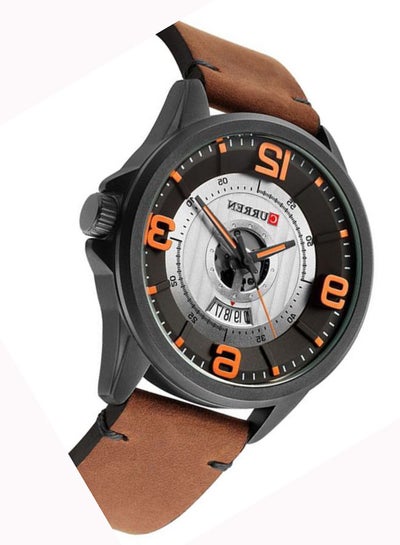 Men's Water Resistant Analog Wrist Watch 8305 - 45 mm - Coffee