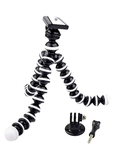 Flexible Trpod Stand For GoPro With Mount Adapter Black/White