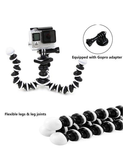 Flexible Trpod Stand For GoPro With Mount Adapter Black/White