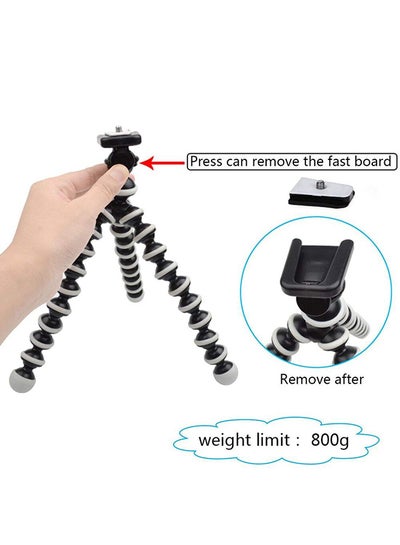 Flexible Trpod Stand For GoPro With Mount Adapter Black/White